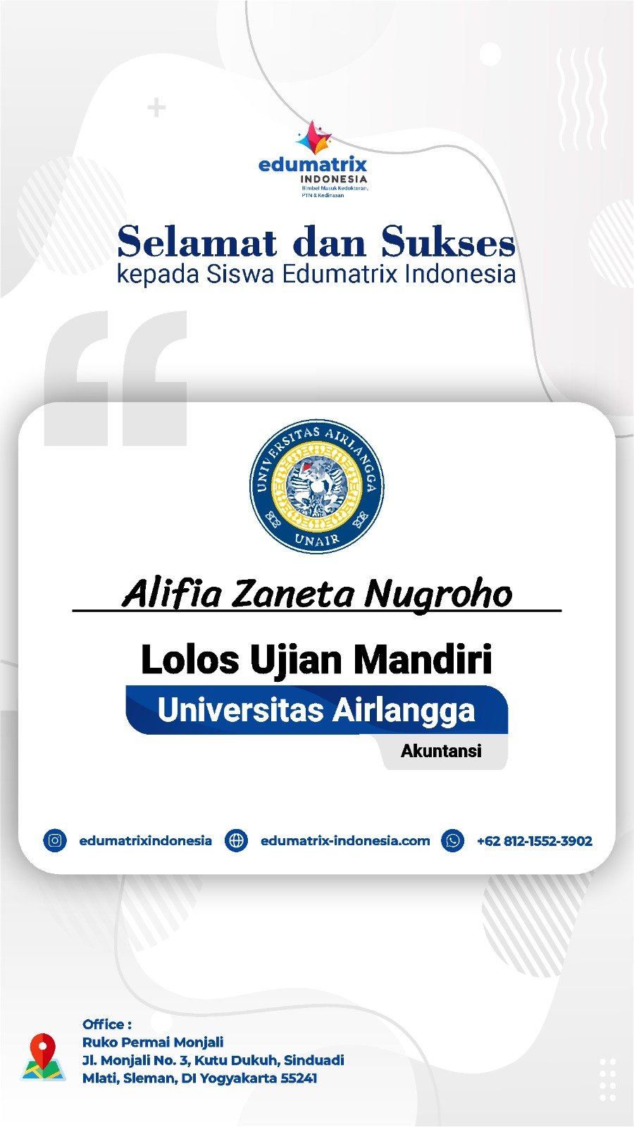 Success_Story_UM_UNAIR_Alifia_Potrait Success_Story_UM_UNAIR_Alifia_Potrait